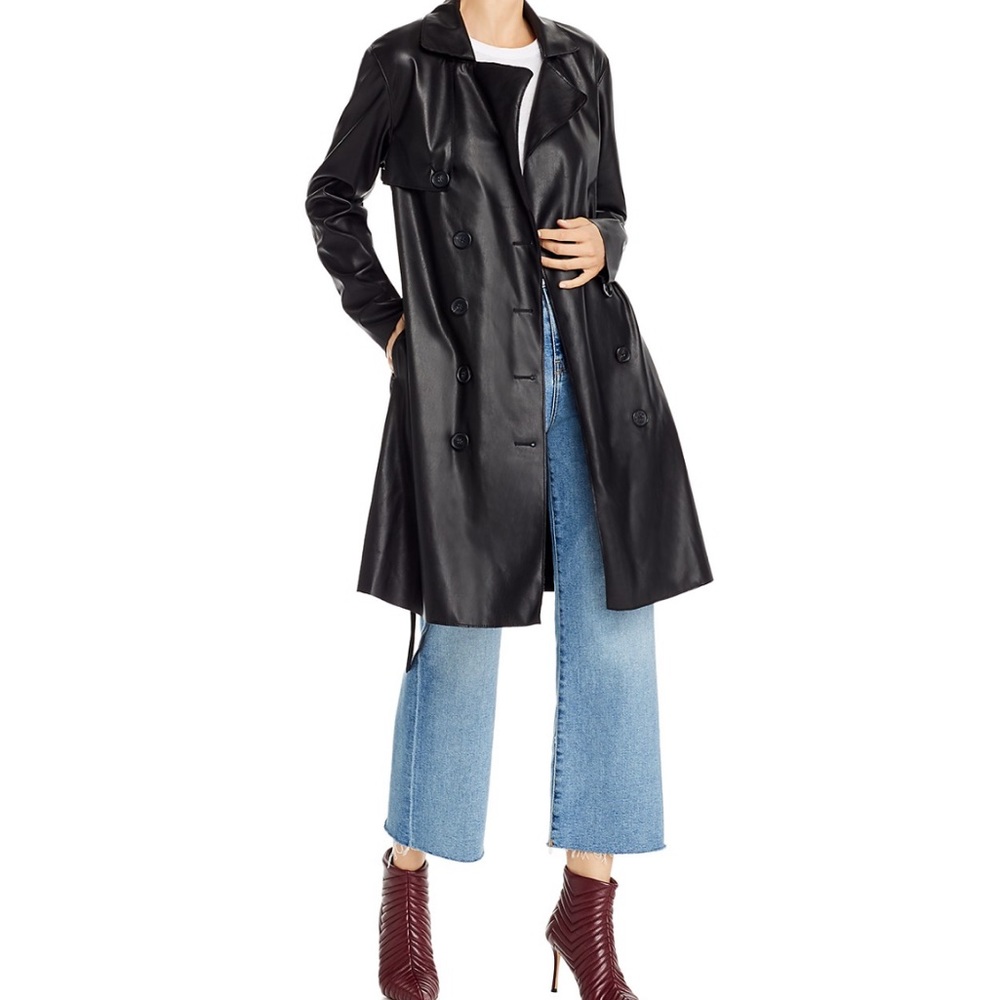 Blank NYC faux leather trench coat